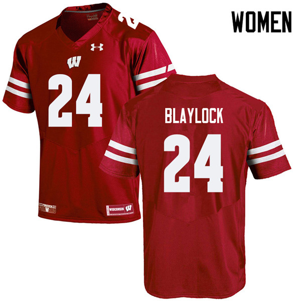 Women #24 Travian Blaylock Wisconsin Badgers College Football Jerseys Sale-Red